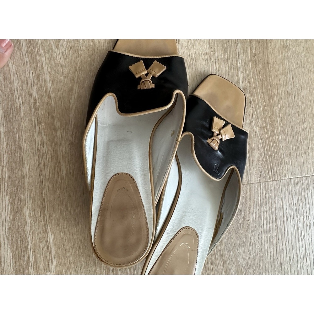Tod's groupie mules in ecru caramel and brown mules sz 35/US 5 - Picture 4 of 4
